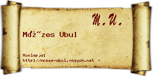 Mózes Ubul névjegykártya